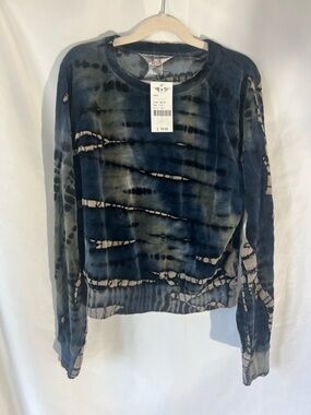NWT Girls HARD TAIL 80% Cotton Blue* Tie Dye Velour Pullover Top